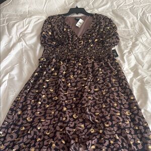 Leopard Print Dress with Yellow Accents